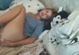 Beautiful russian student undressing in front of webcam (blonde