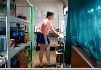 Prodavshchitsa with a webcam at a kiosk wife slut