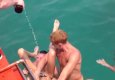 Drunk russian boys crowd in the sea fuck a YOUNG chick b