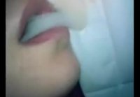 Cum in the mouth of a sleeping girlfriend