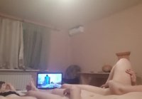 Three friends masturbate their pussies with their fingers and cum with moans