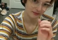 Cutie with glasses sucks dick