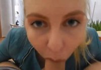 Really hungry blonde swallows dick