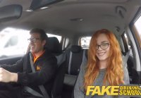 Fake Driving School readhead teen and busty MI