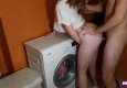 Sister sucked brother in the bathroom and staged incest