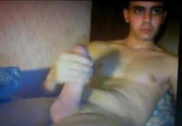 Smooth turkish guy wanking huge thick cock on cam