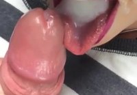 Girlfriend swallows cum