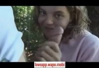 Young girl sucks big dick in the forest