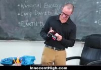 Teacher seduced bespectacled nerd who fucked her well