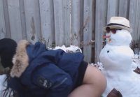 Girl fucks with snowman on the street already man strip2