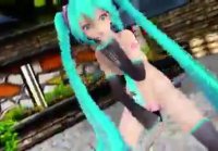 Mmd Miku Plays with Dildo with ritmic music