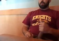 Bearded Bro Public Jerk Off in A Coffee Shop