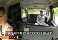 Female Fake Taxi Busty Tit Wank Makes Stud Cum