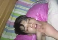 Cums sleeping guy in mouth