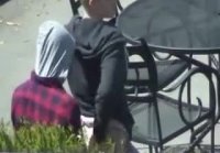 Spying on a guy fucking a chick in a cafe on