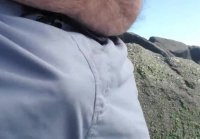 Hairy Bear Jerks Off on a Public Beach   Big Cum Shot