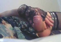 Rubbing my tranny cock slowly until the juices flow