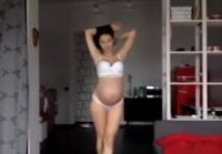 Pregnant woman undressed and masturbated her pussy with her fingers and came