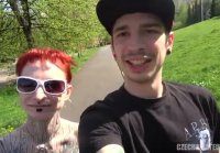 Short Hair redhair tattoo Tereza CA fuck cumshot bed