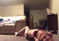 Tied up on the floor 2via webcam