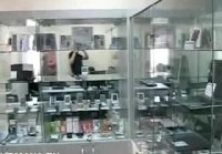 Saleswoman in an electronics store sucked off a client