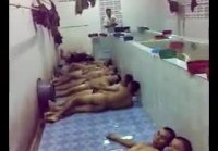 Soldiers masturbate in the shower