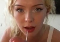 Blowjob with cumshot from blonde