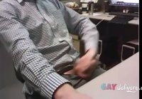 Big Cocked Dad Strokes at the Office