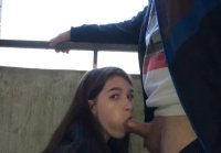 Blowjob on balcony