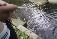 Pissing Outdoors with a Big Cock Twink