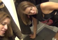 European blows swift young german girl in fitting room