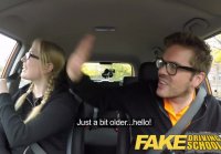 Fake Driving School pigtail cutie hairy teen p