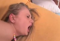 Hard fuck of a depraved whore in her mouth and ass