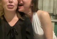 Two girlfriends had a great time in the evening