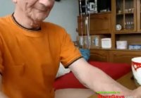 Grandpa Strokes His Big Cock on Webcam