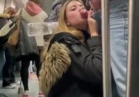 Girl sucked in the subway