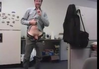 Big Cocked Dad Strokes at the Office