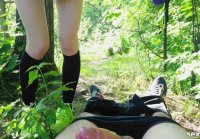 Passionate fuck in the forest with a depraved student