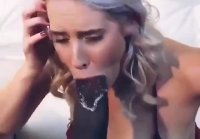 Blowjob girl tries to swallow at least some part of this giant