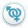 Male and female symbols gender icon white circle but